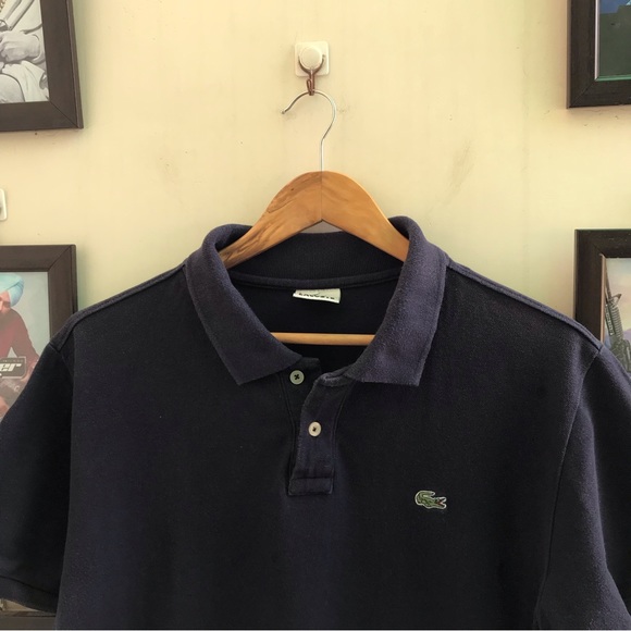 Lacoste Navy blue Polo (M-L) (strain) - Picture 3 of 10